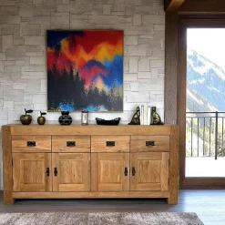 Allonge 45 cm chêne massif pour table carrée 140 cm FJORD