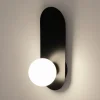 Applique globe en verre avec support noir, style design MESA