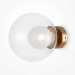 Applique globe en verre avec base or mat, 20 cm DELTONA