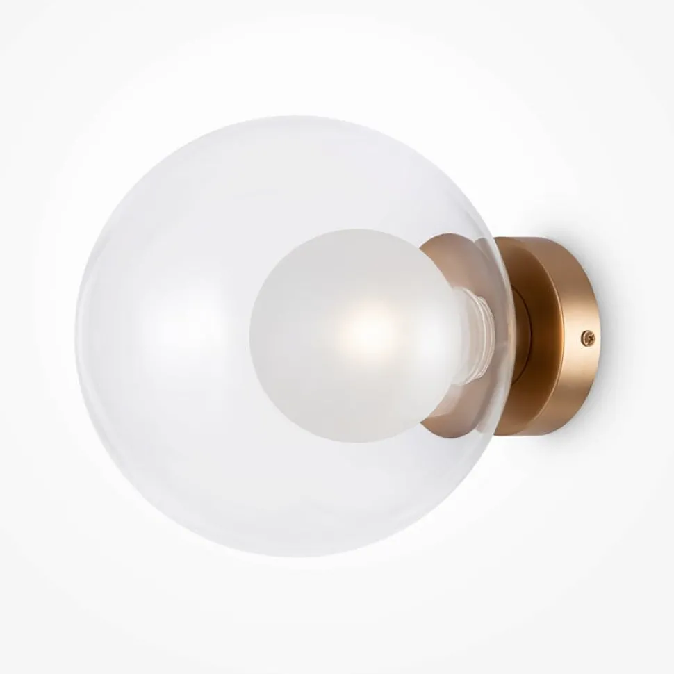 Applique globe en verre avec base or mat, 20 cm DELTONA