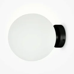 Applique globe verre dépoli - noir & blanc, 15 cm DELTONA