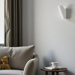 Applique murale blanche – forme pliée, éclairage haut bas MESA