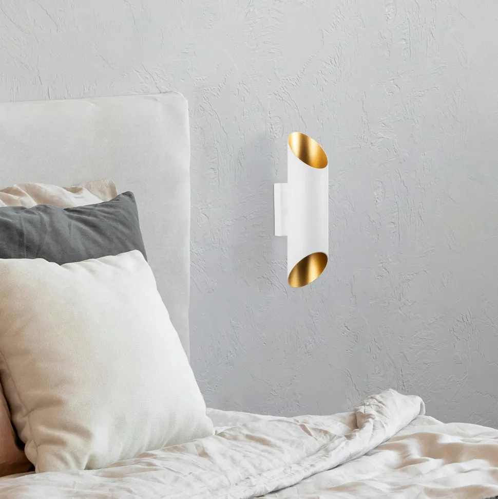 Applique murale design blanche, abat-jour cylindrique SINOP