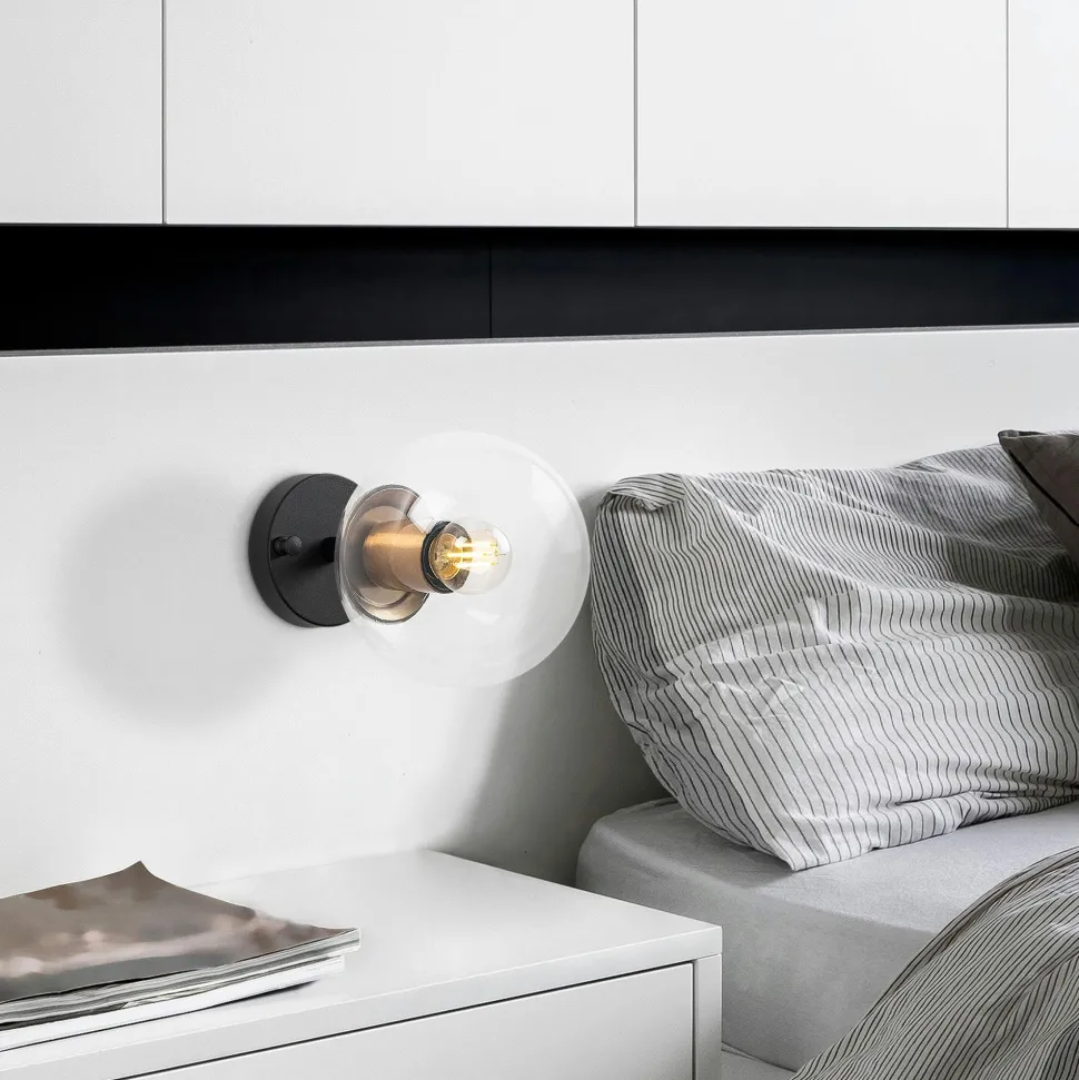 Applique murale moderne, globe blanc socle doré SIERRE