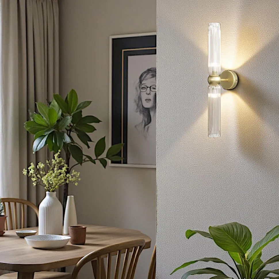 Applique rétro en verre ambré, forme sablier fin SOLANA