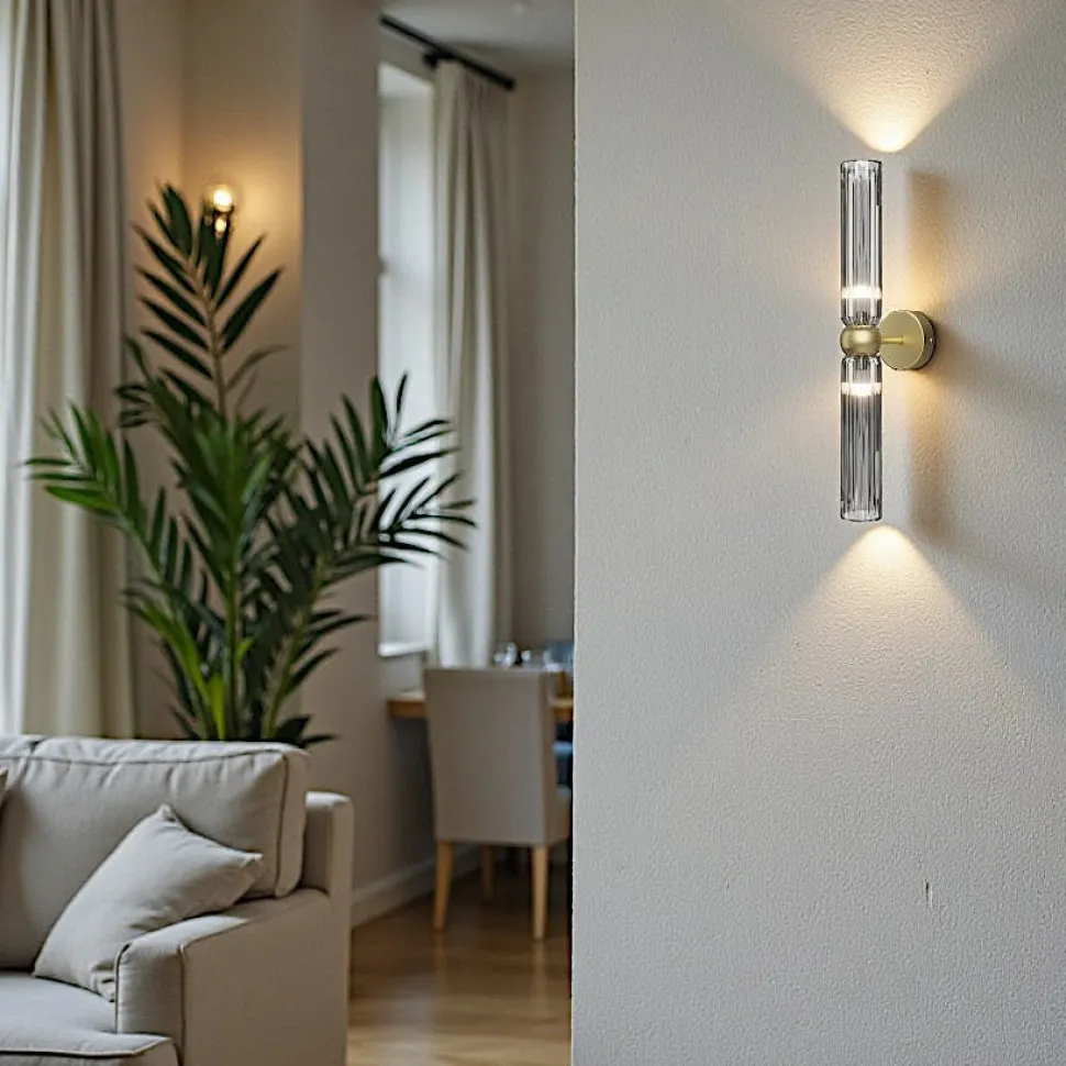 Applique rétro en verre ambré, forme sablier fin SOLANA