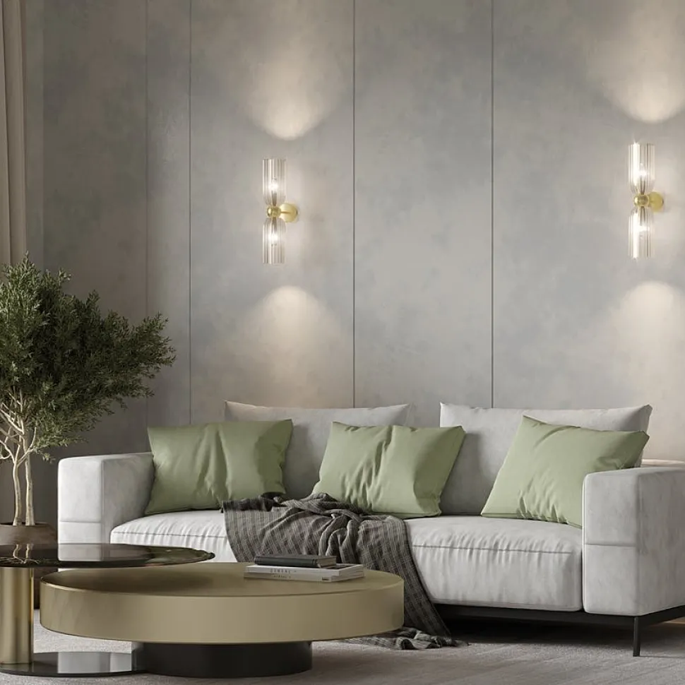 Applique rétro en verre gris fumé, forme sablier SOLANA