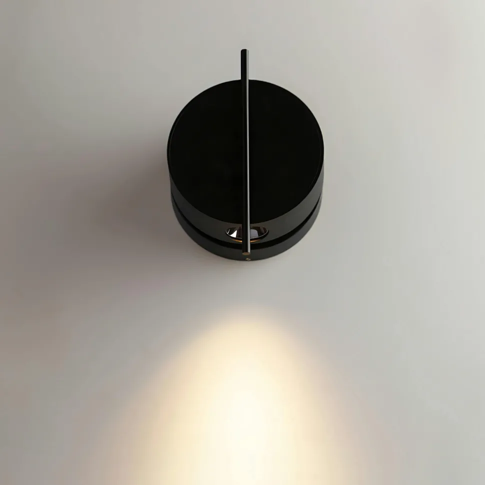 Applique murale design noire & or – bloc rond orientable MESA