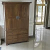 Armoire Hévéa 2 portes, 6 tiroirs 120x45x175cm MAORI
