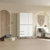Armoire penderie blanche style moderne - 3 portes BYRON