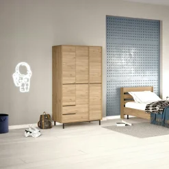 Armoire penderie blanche style moderne - 3 portes BYRON