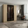 Armoire penderie design, 2 portes vitrées H210 cm BYRON