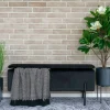 Banc avec rangement en velours noir BRUGES