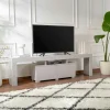 Banc TV moderne avec rangement - gris effet laque MARFA