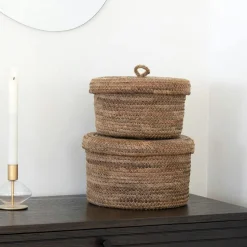 Boîte de rangement en vannerie (lot de 2)