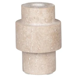 Bougeoir en travertin naturel - forme totem moderne et minimaliste