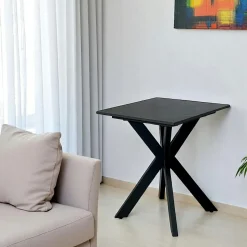 Bout de canapé design en céramique blanche marbrée OTTAWA