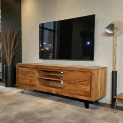 Buffet bois massif 4 portes - frise décorative ROSETO