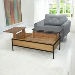 Buffet bois recyclé 4 tiroirs bois recyclé 2 portes métalliques 160x45x90cm CARAVELLE