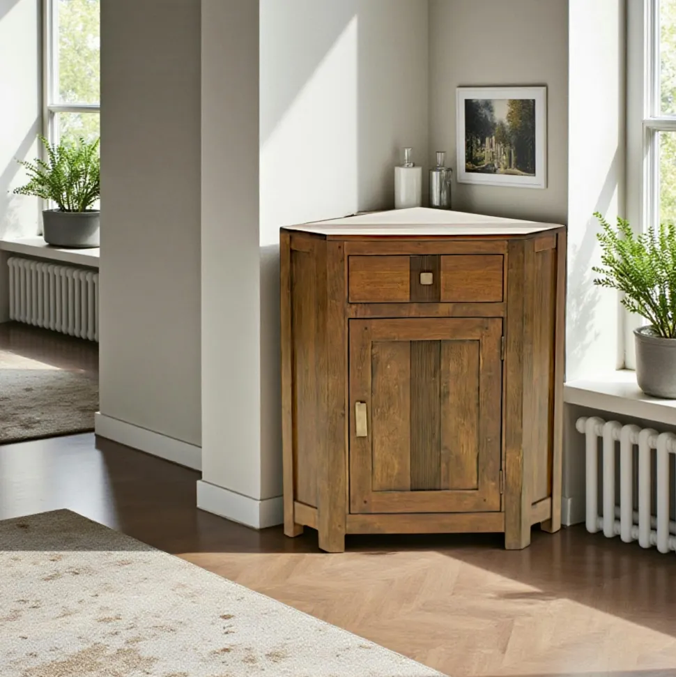 Buffet d'angle Hévéa 1 porte, 1 tiroir 79x53x88cm GALA
