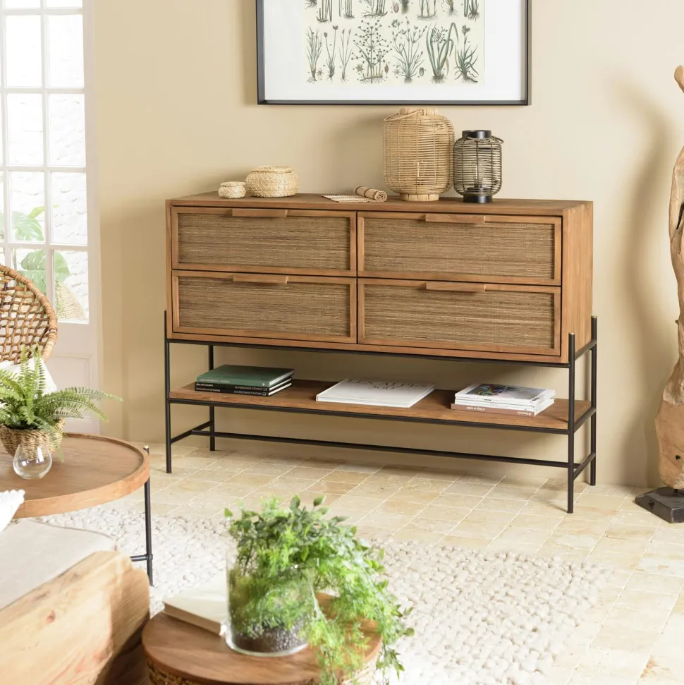 Buffet enfilade en teck 4 portes 180 cm SWING