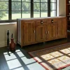 Buffet Enfilade Hévéa 4 portes, 2 tiroirs, 180x45x85cm GALA
