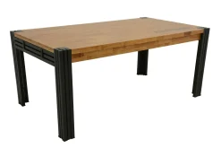 Buffet enfilade hévéa recyclé naturel et métal noirci 4 portes 2 tiroirs 180X45X90cm DOCKER