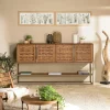 Buffet haut 205,5 cm 4 portes en teck recyclé sur pied SWING