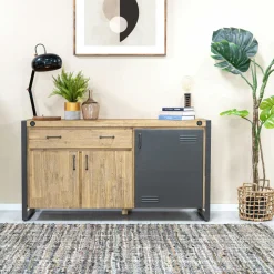 Buffet industriel bois métal boulons BROOKLYN