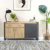 Buffet industriel bois-métal 3 portes 1 tiroir 150 cm BROOKLYN
