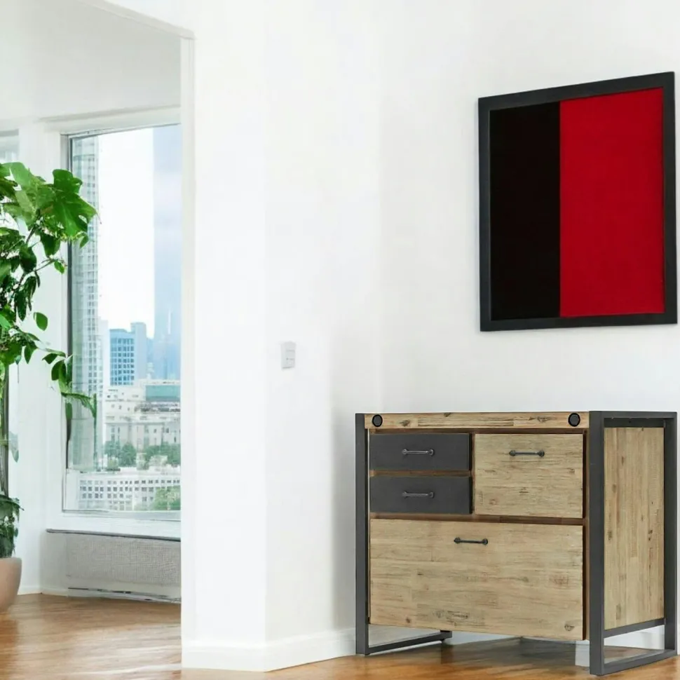 Buffet industriel bois-métal 3 portes 1 tiroir 150 cm BROOKLYN