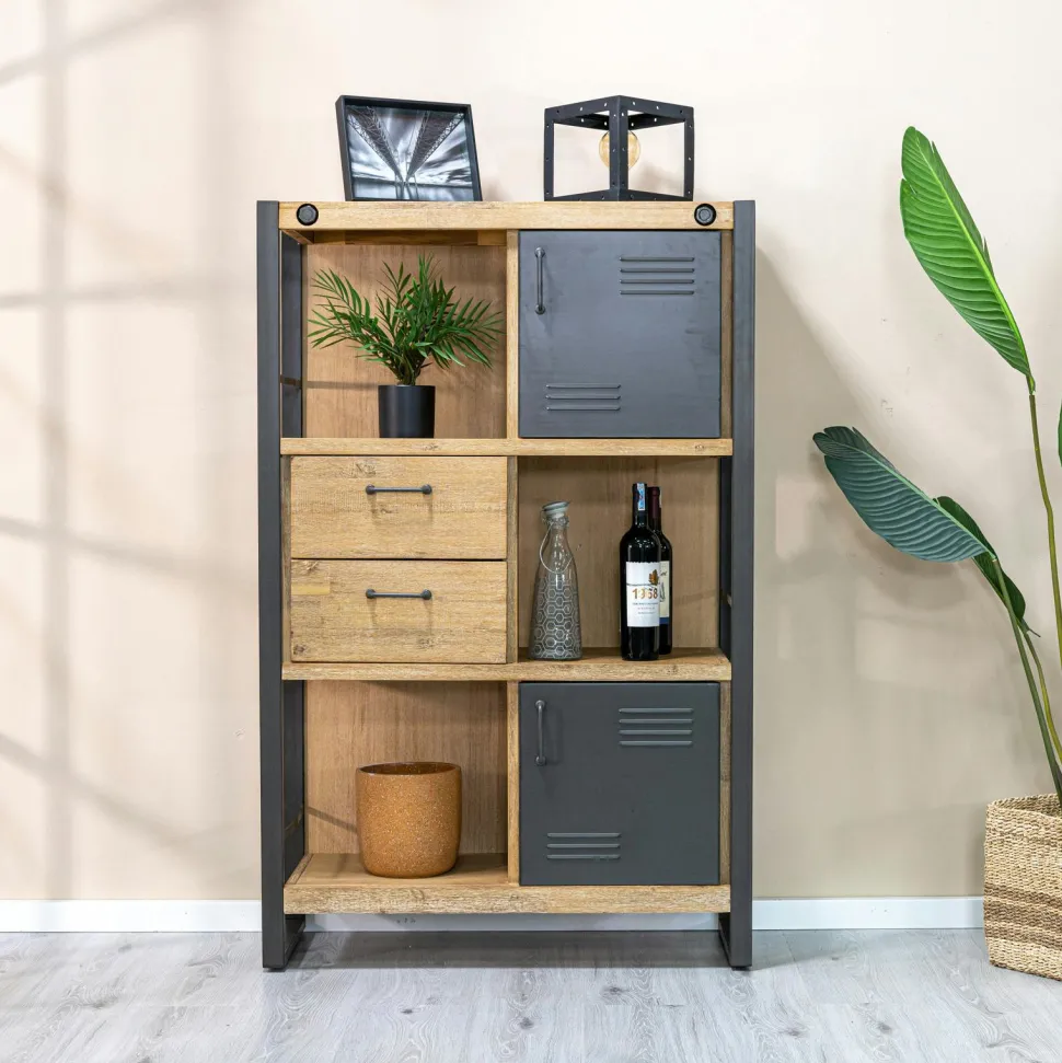 Buffet industriel bois-métal 3 portes 1 tiroir 150 cm BROOKLYN