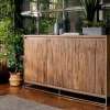 Buffet moderne 3 portes chêne acier RIVERSIDE