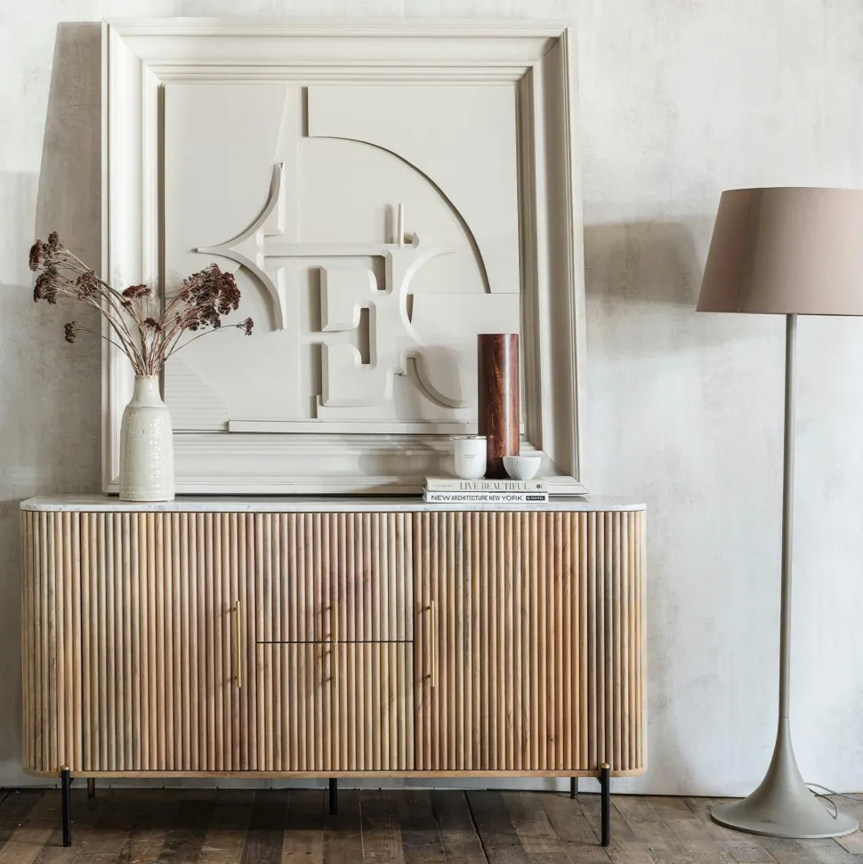 Buffet moderne en marbre et bois MASSA