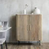 Buffet moderne haut en marbre et bois MASSA