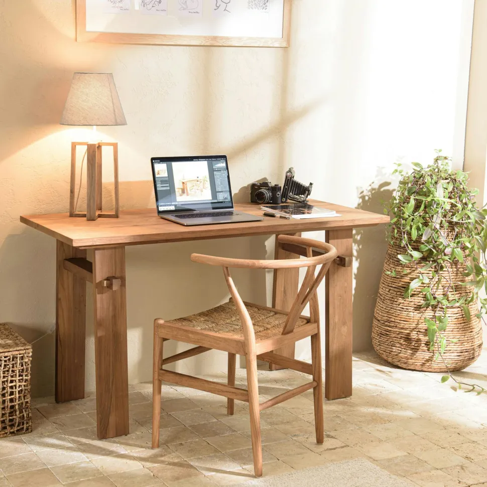 Bureau / Console en bois de teck recyclé 140 x 60 SWING