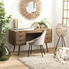 Bureau avec rangement en bois de sapin LIMA