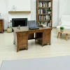 Bureau exotique hévéa massif 5 tiroirs 150cm MAORI