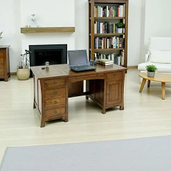 Bureau exotique hévéa massif 5 tiroirs 150cm MAORI