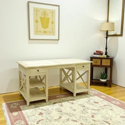 Bureau Hévéa 2 tiroirs, 3 niches 150x75x75cm MAORI TRADITION