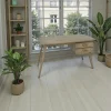 Bureau retro bois 2tiroirs hévéa 130cm SIXTIES