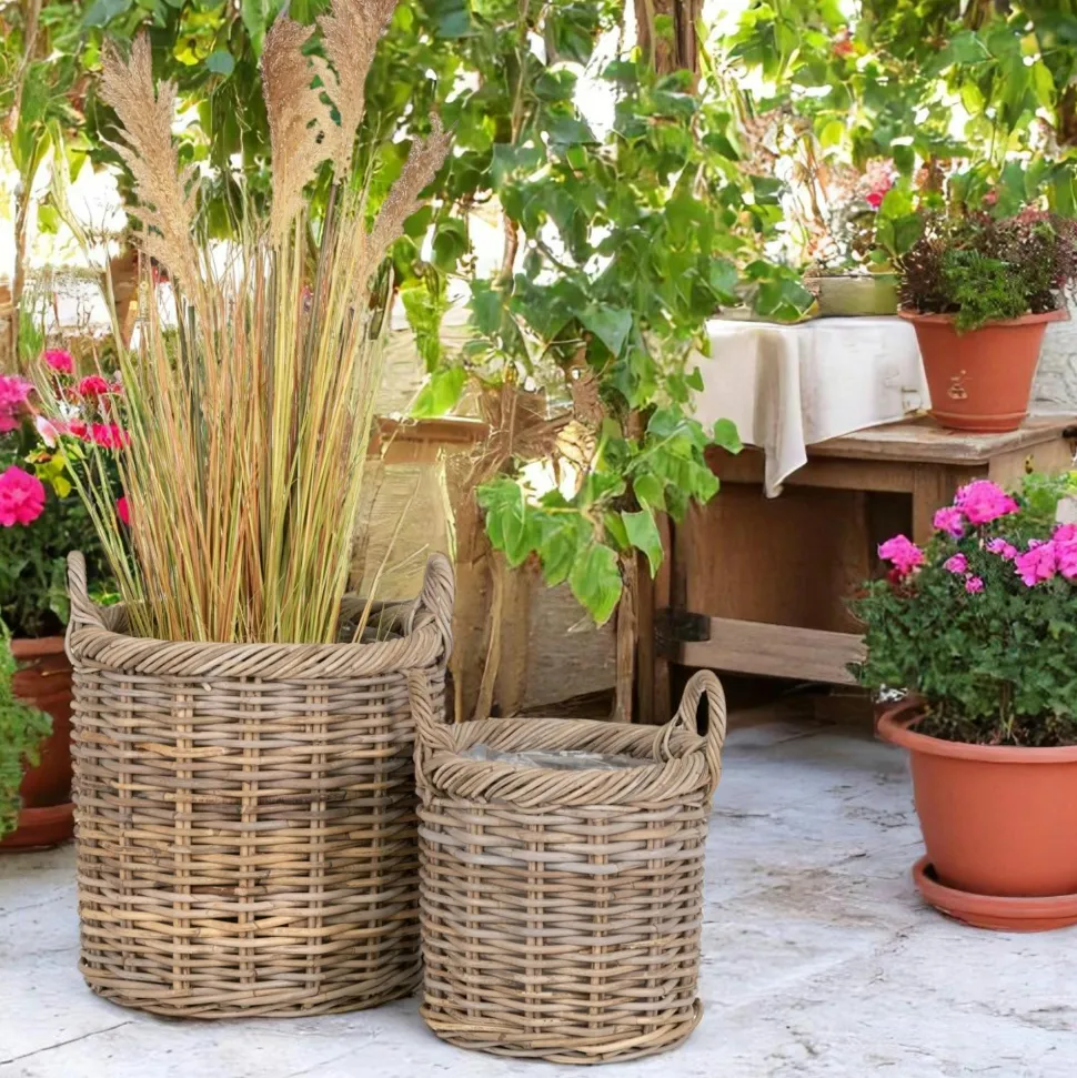 Cache-pot haut pour plantes ou graminées (lot de 2)