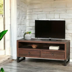 Caisson de bureau en bois brun recyclé 2 tiroirs SAMOA
