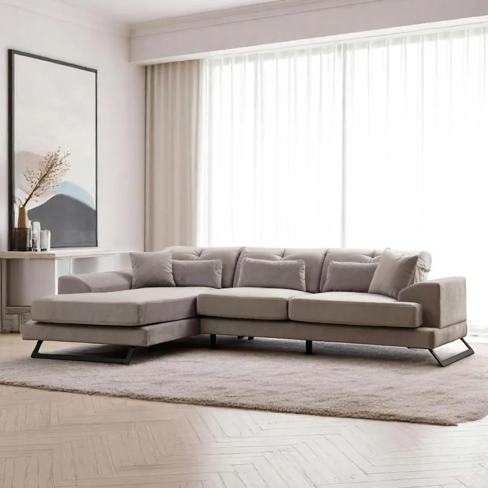 Canapé 3 places en cuir anthracite GLASGOW