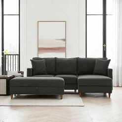 Canapé 2 places gris anthracite - dossier haut COMO