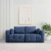 Canapé 2 places modulable bleu foncé, forme organique BARI