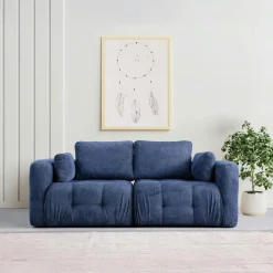 Canapé 2 places modulable beige, forme organique BARI