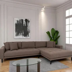 Canapé d'angle beige sable - côté droit, 290 cm AMSTERDAM