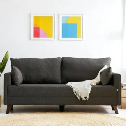 Canapé d'angle bleu gris - 275 cm, côté gauche SPLIT