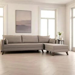 Canapé d'angle cappuccino - 275 cm, côté droit SPLIT